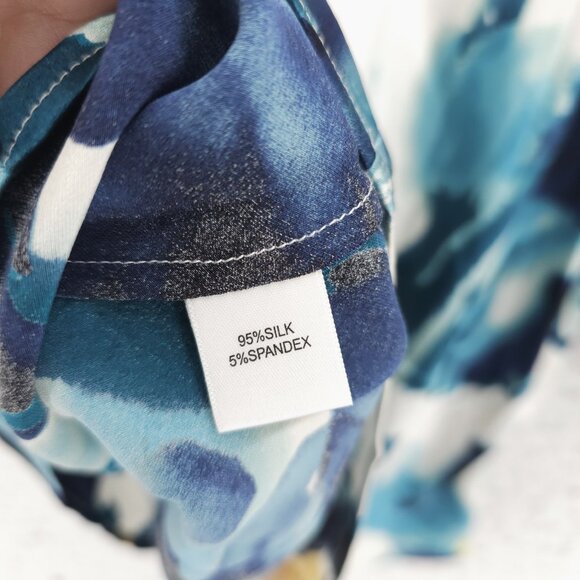 ST JOHN Boutiques Silk Stretch Blouse Drape Dolman Cold Shoulder SMALL - READ!! - Picture 7 of 16